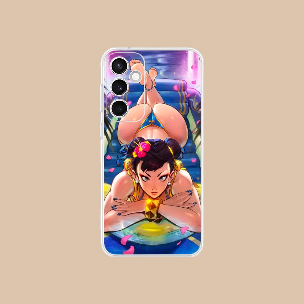 Street Fighter Chunli Phone Case for Samsung Galaxy S25 S24 S23 S22 S21Plus FE Ultra Clear Colorful Cover Cover Smartphone