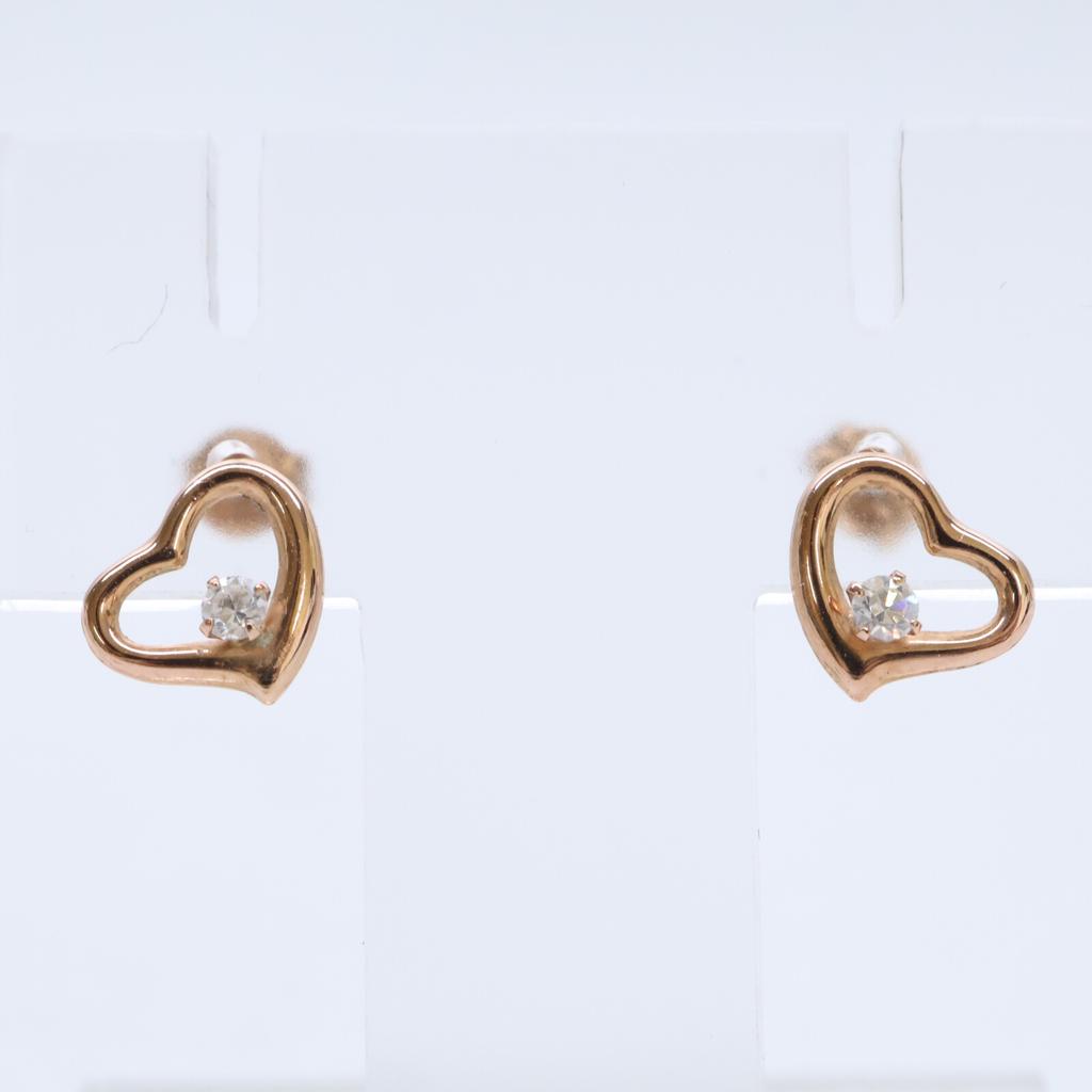 susui 210 engraved heart earring and Pt900 engraved stone earring, total of 2 pieces earring Pink Gold/PlatinumUsed