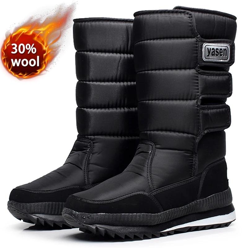 Men's Mid-calf Snow Boots Winter Plush Warm Cotton Boot Casual High Top Boots for Men Non-slip Platform Boots Big Size47