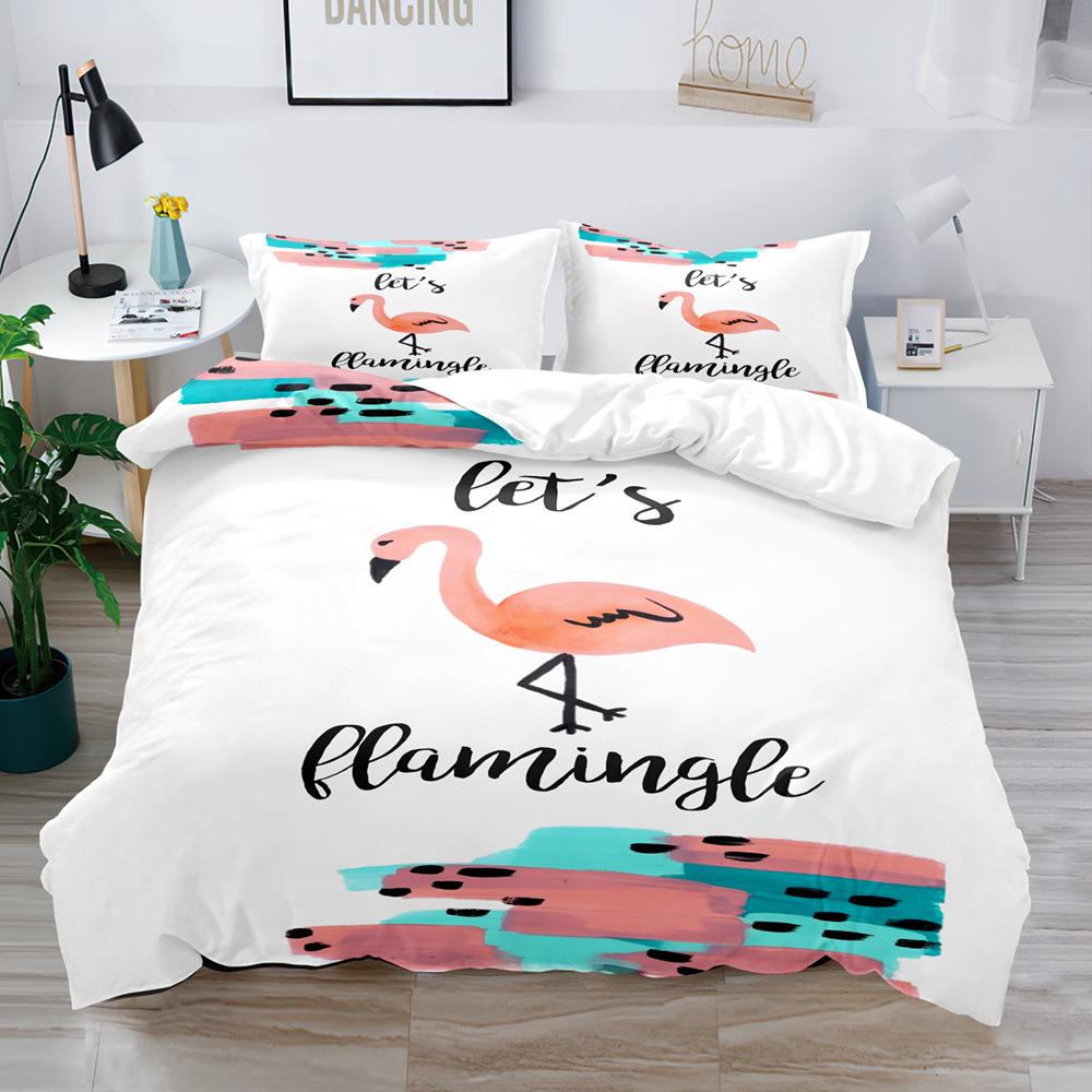 Bird Game Digital Printing Quilt Cover Three-Piece Set