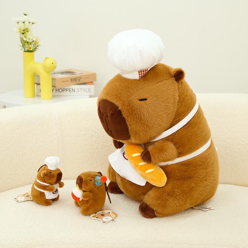Adorable Capybara Plush Toy Chef Pillow Cute Party Decoration Gift For Kids