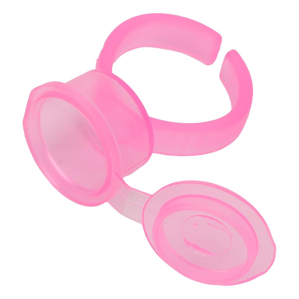 50Pcs Microblading Pigment Ring Cups with Cover for Tattoo Ink Semi Permanent Makeup Eyebrow Glue Container