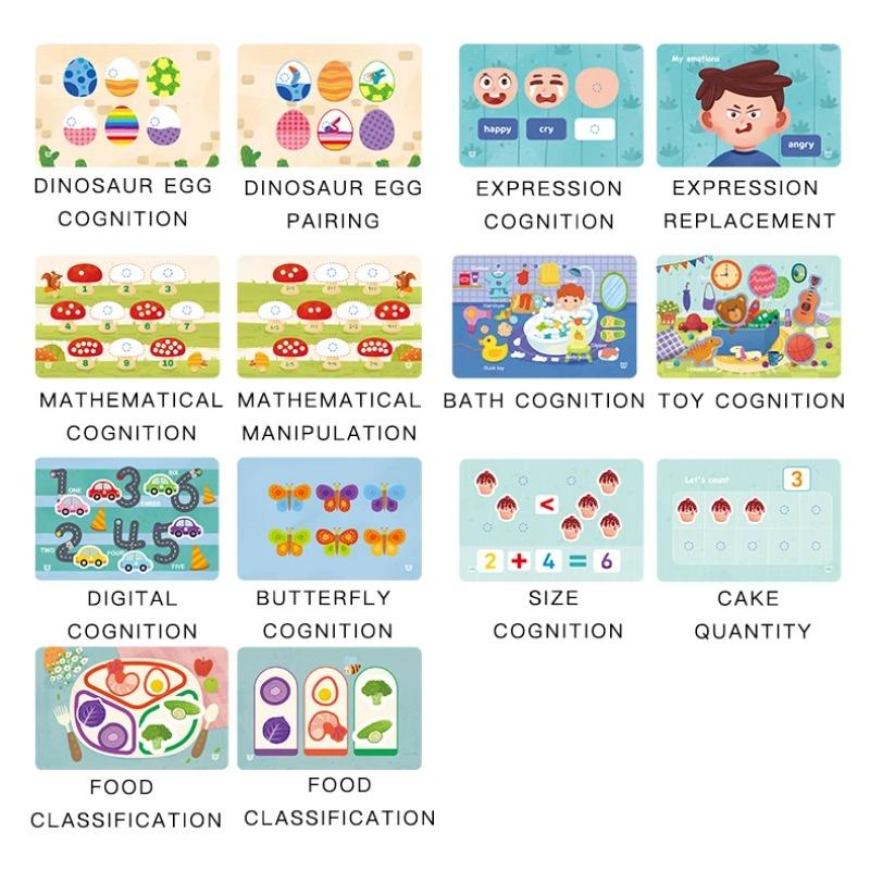 Montessori Repeatedly Sticker Busy Card Book Baby Paste Readings Numbers Matching Puzzle Game Educational Toys For Kids Gifts