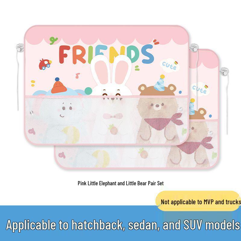 Car Window Sunshade Curtains with Suction Cups – Heat Insulation and Privacy for Baby and Child Protection