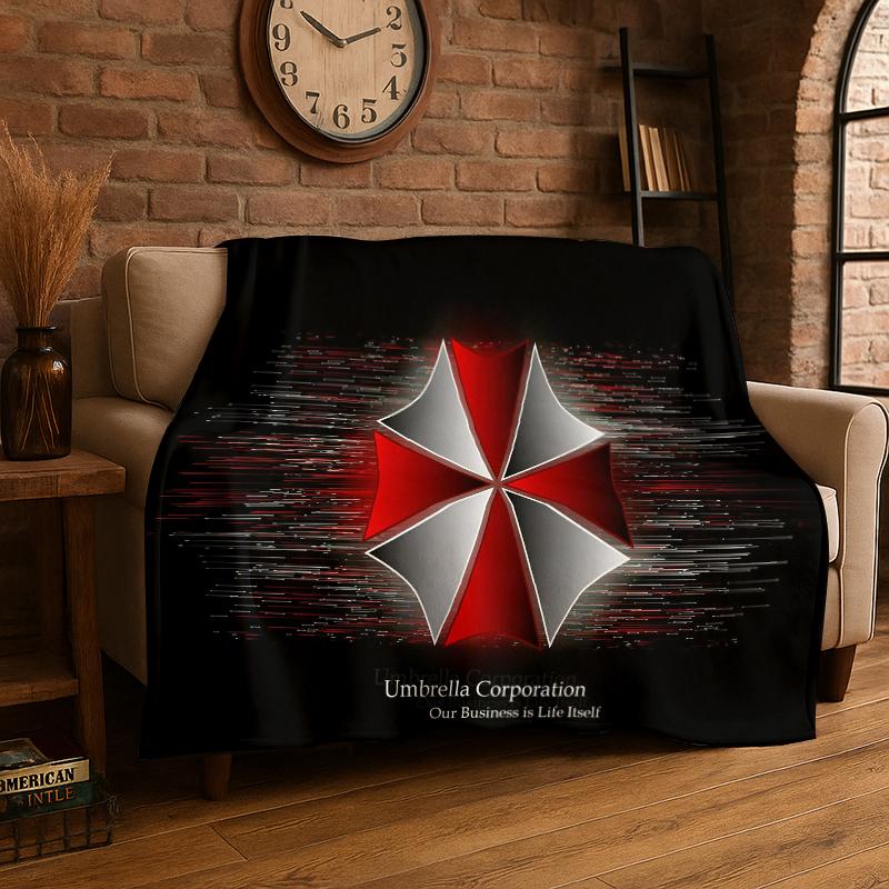 3D R-Resident Evil Leon Game Cartoon Flannel Blanket Soft Warm Throw Blanket for Bedroom Living Room Bed Travel Camping Picnic 75x90cm