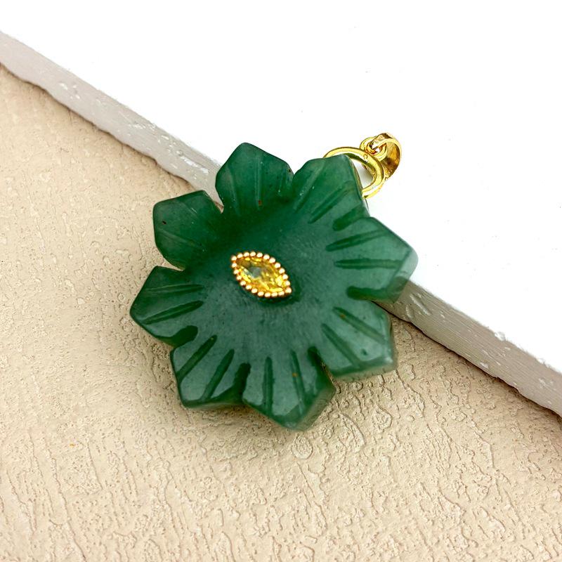 Natural Rose Quartz Crystal & Snowflake Pendant Necklace with Lapis Lazuli