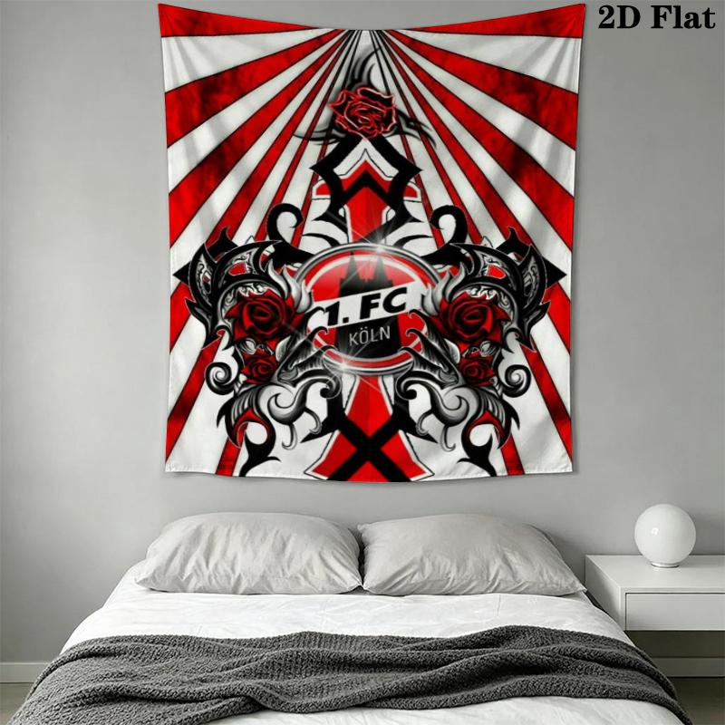 FC KÖLN Wall Tapestry Aesthetic Wall Hanging Printed Fabric Blanket Decorative Tapestries for Bedroom Living Room Home Decor