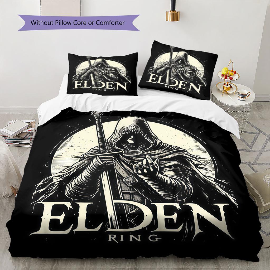 Elden Ring Veil Bedding Quilt Set Quilt Cover Pillowcase Home Decoration Birthday Gift (1 * duvet cover + 2 * pillowcase, without core)