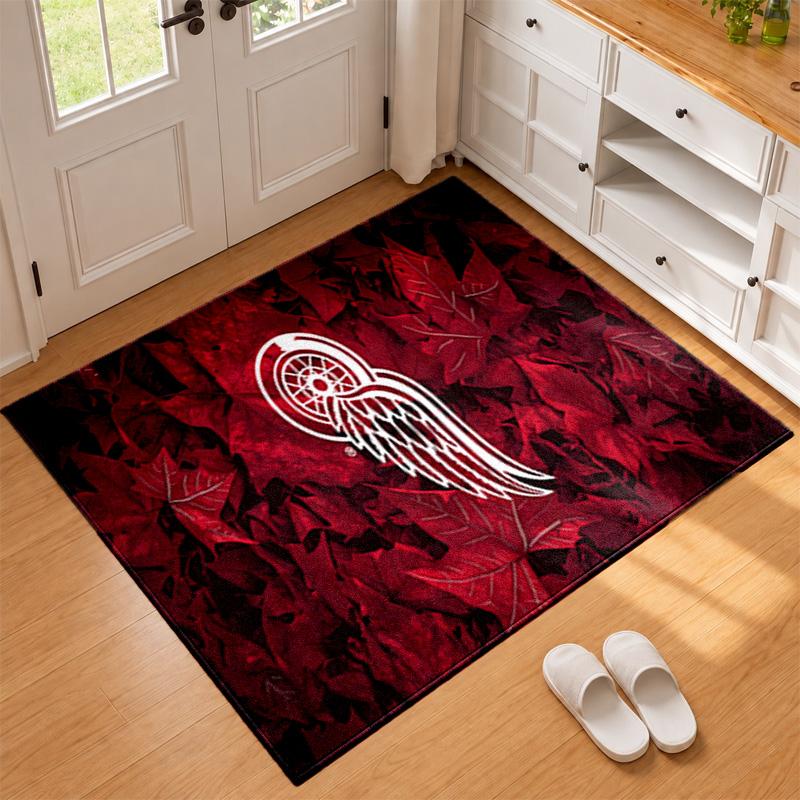 Detroit Red Wings Carpet Door Mat for Living Room or Bedroom Protective Mat Under Chair Office Decoration Christmas Gift Birthday Present