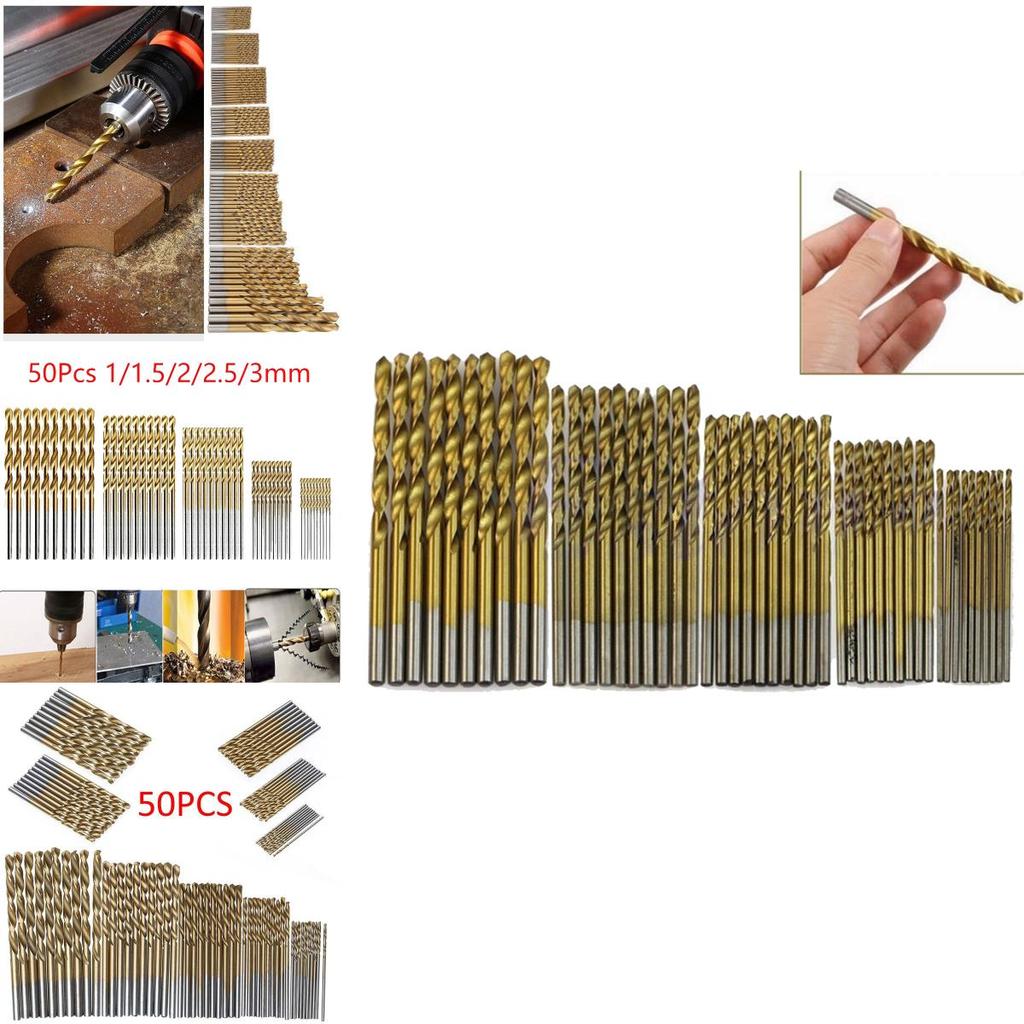 High Durability 50pcs Titanium Coated Hss High Speed Steel Drill Bit Set For Versatile Applications