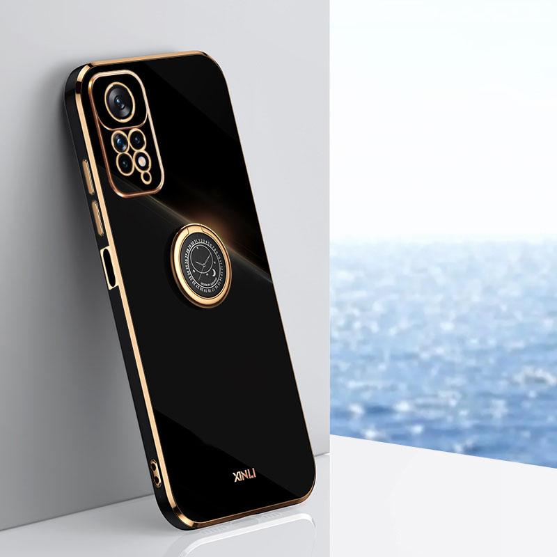 

XINLI For Xiaomi Redmi Note 11 Pro 5G (Qualcomm)/11 Pro 4G (MediaTek) Kickstand Phone Case,Electroplating TPU Back Protector Cover Purple