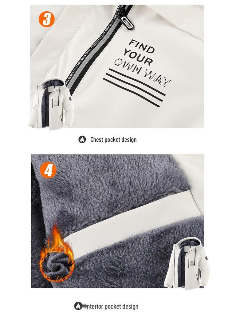 Veste à capuche tendance Automne/Hiver en Coton, Doublée Velours, Épaisse pour la Chaleur - Manteau Décontracté pour Couples