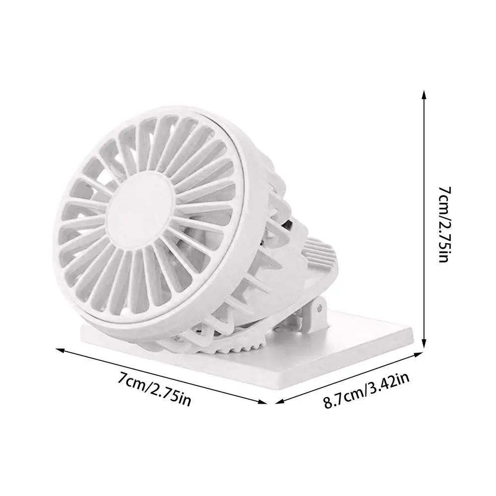 

1pc Solar Powered Portable Hand Clip Fan USB Rechargeable Mini Fan Clip On Air Cooling Fan For Summer Outdoor Hiking Camping белый