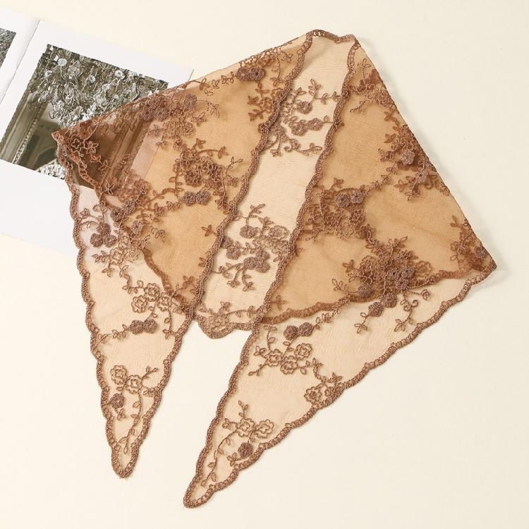 Comfortable Lace Trimmed Kerchief  Stylish Polyester Bandana For Women Daily Use