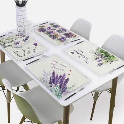 Provence Blume Lavendel Serviette Matten Servietten Dekorativ 45*30cm Bauernhaus Floral Leinen Tischset Küchenserviette Tischmatte
