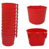 12pcs Feeder Cage Cups Hanging Chicken Water Cups Bowl with Hooks Rabbit Food Plastic Feeding Watering Supplies Pigeon Poultry