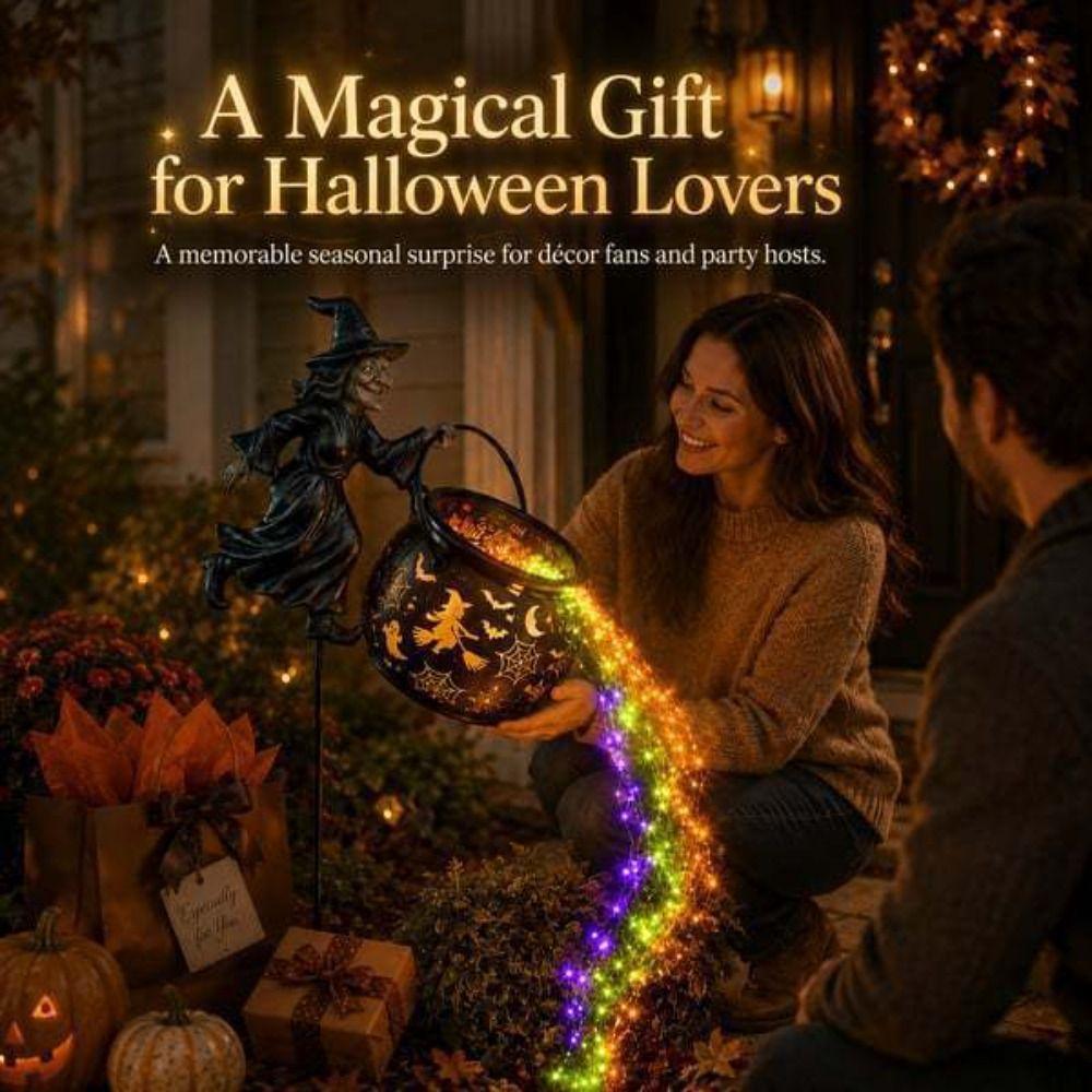 LED LED Flowing Light Colorful Cauldron Stake Light Witches Halloween Light Home Decor