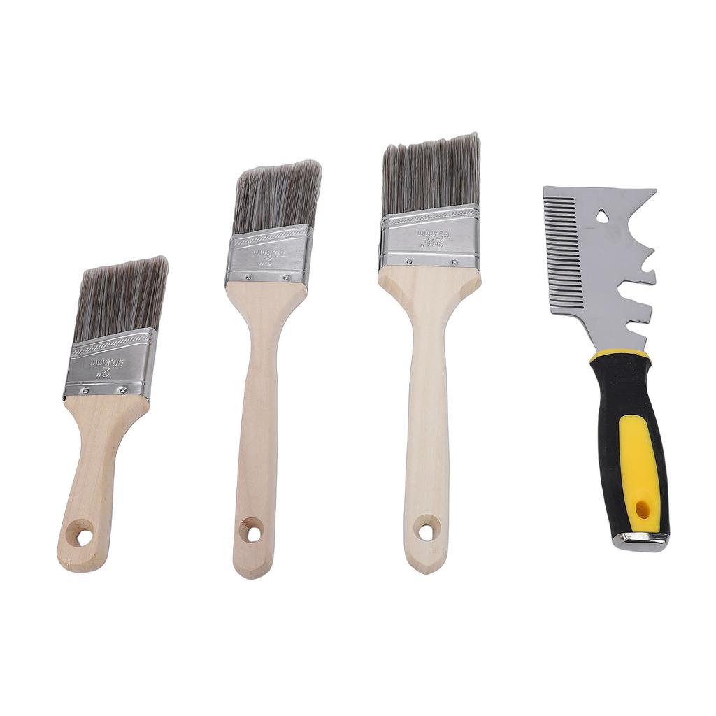 Angled Brushes with Paint Comb 2in 2.5in Short Long Handle Brushes for Painting Projects