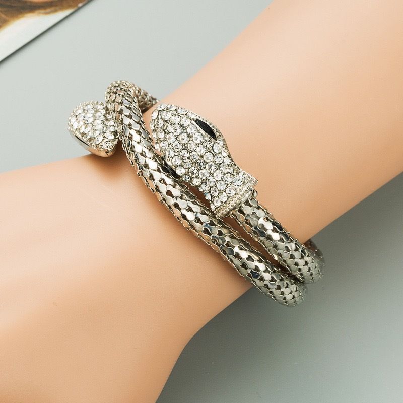 Snake Exaggerated Bracelet Women's Wide Snake Bracelet Trendy Jewelry Retro Versatile