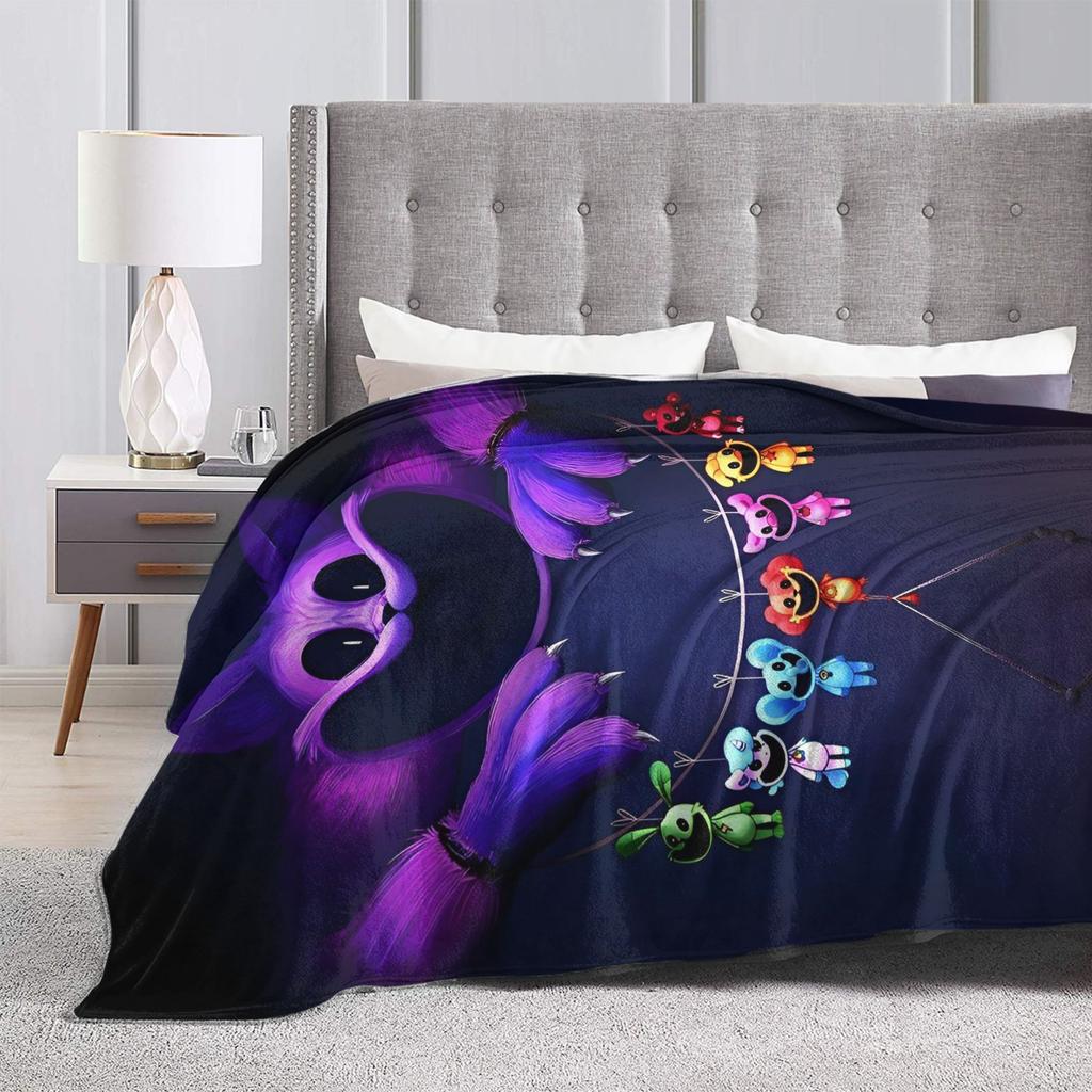 Cartoon S-Smiling Critters Anime Blankets Game Plush Novelty Warm Throw Blanket for Home Autumn/Winter