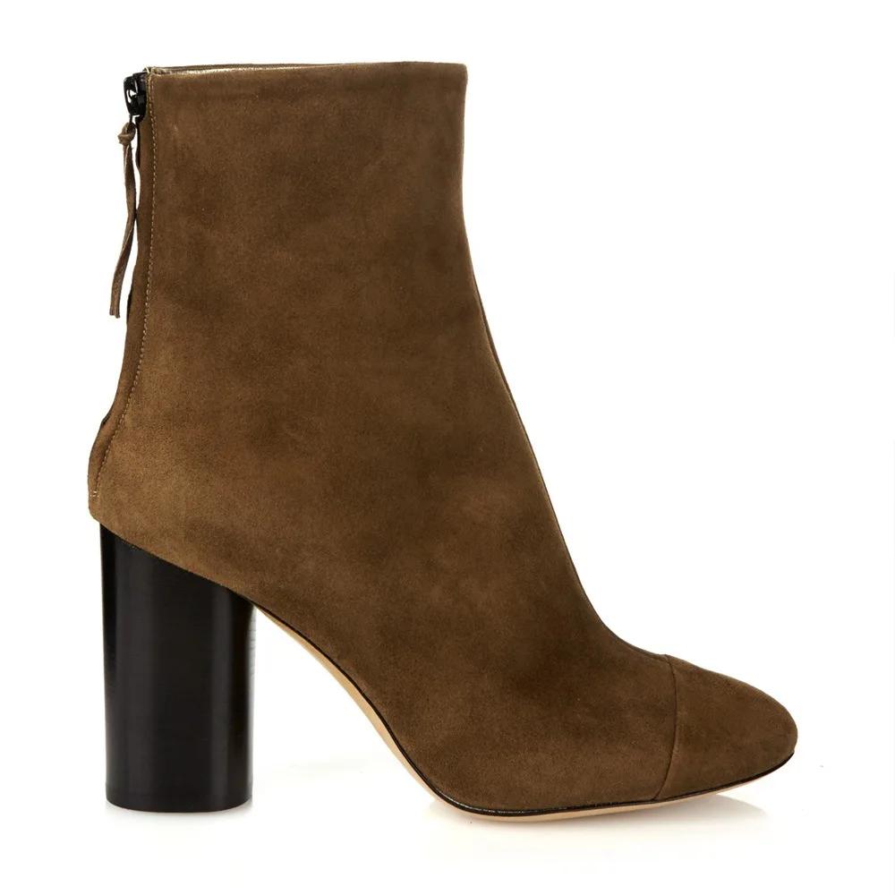 Fashion Spring Autumn Short Boots Women's Comfortable Thick Heel Suede Fringed Zipper Solid Color Casual Commuter Shoes Ankle Boots