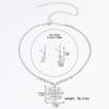 3PC Women's Fashion Water Zircon Snow Necklace Earrings Zircon Set Wedding Party Festival Gift
