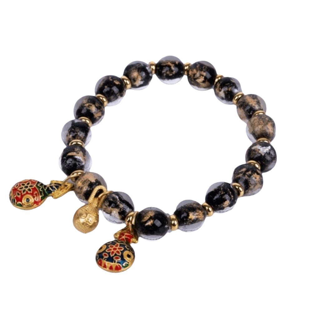 Incense Ash Prayer Bracelet Colorful Enamel Lucky Charm Bracelet Glass Bead Bracelet Men