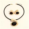 Fashion Design Sense Irregular Spiral Geometric Large Pendant Women's Necklace Stud Earrings Set