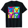 Funny Chihuahua Dog Pop Art Graphic 100% Cotton T-shirts Men Women's Fashion Casual Tshirt Loose Oversized Streetwear T Shirt