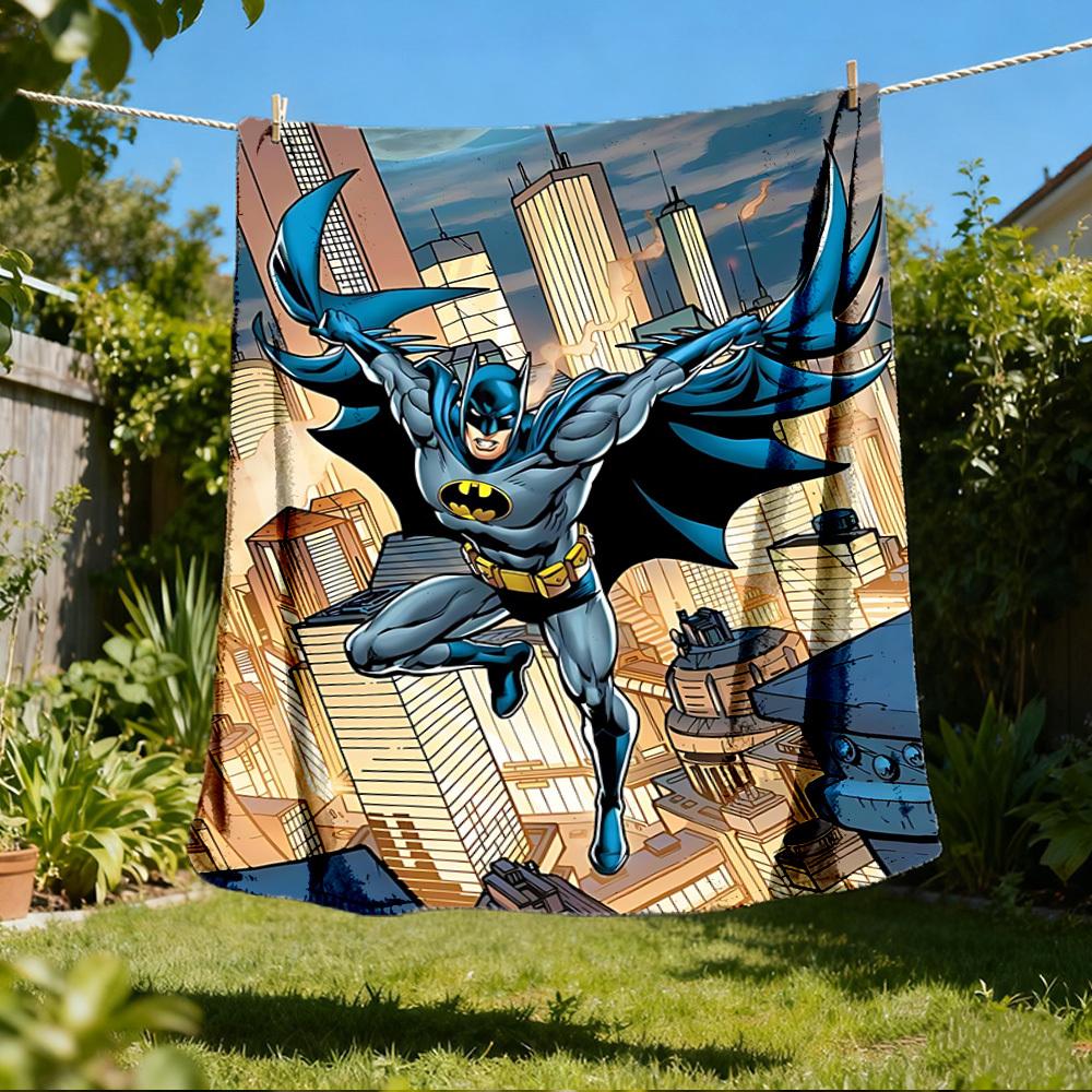 1pc Batman, Superhero Outdoor Flannel Throw Blanket Soft, Lightweight & Warm for Sofa, Office 80x120cm