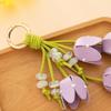Fashion Multi-color Bag Pendant PU Leather Handmade Flower Key Chain Tulip Flower Keychain Bag Decoration