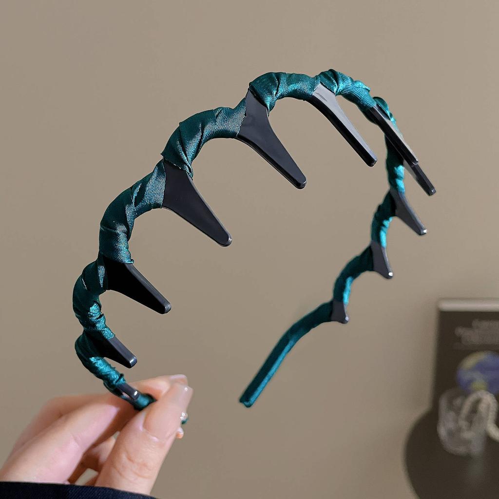 Temperamental Cloth Wave Headband Headdress Female Face Wash with Tooth Hairpin High Skull Top Non-slip Broken Hair Pressing Headband Hair Accessories