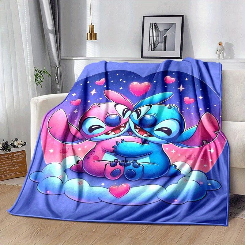 1pc Cute Stitch Printing Blanket - Soft, All-Season Throw for Living Room, Bedroom,Personalized Gift with Adorable Cartoon Design