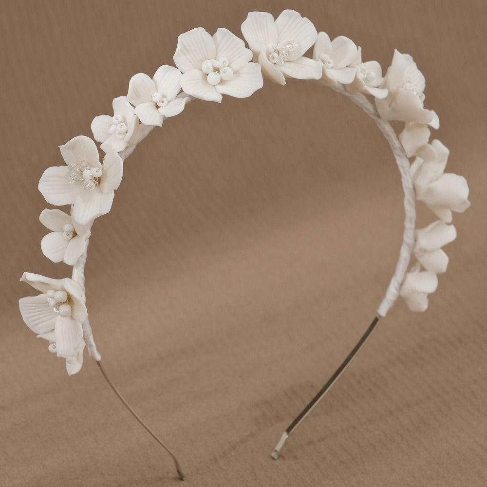 Fascia da Acconciatura Fata Corona Bianca Fascia per Capelli Moda Tiara Nuziale Sposa Matrimonio