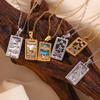 18K Gold-Plated Stainless Steel Tarot Card Necklace - European & American Retro Style