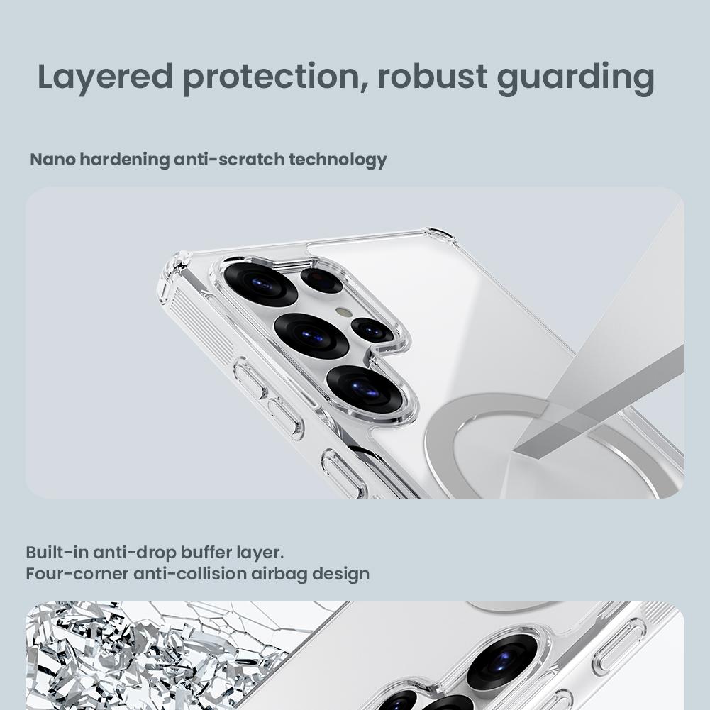 NILLKIN Silikonové pouzdro Nillkin pro Samsung Galaxy S25 Ultra, přírodní TPU Pro, magnetický zadní kryt, tenký povrch