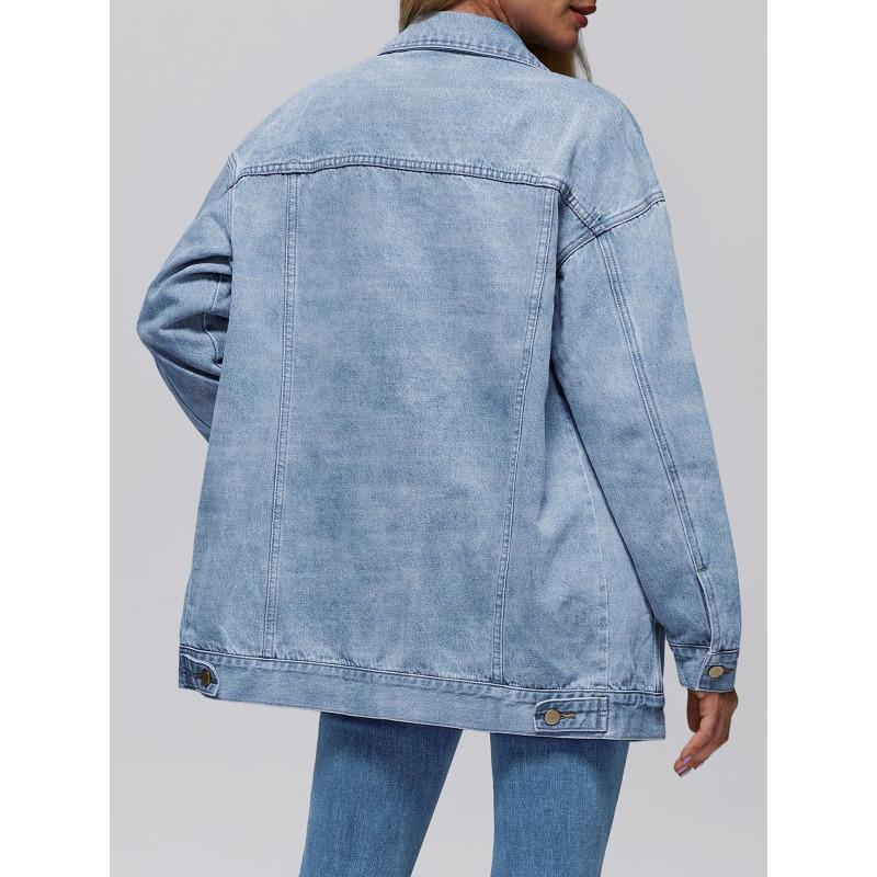 Women's Denim Jacket Denim Long Sleeve Big Button Jacket Fashion Jacket Autumn New