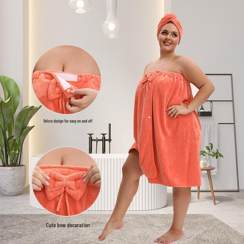 Plus Size Quick-Dry Absorbent Bath Skirt Robe