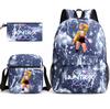 3Pcs/set Cartoon Printed Backpack with Shoulder Bag Pencil Case for Teenager Student Boy Girl School Bag Large Capacity Waterproof Bookbag Kid Gift
