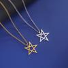 Dawapara Inverted Pentacle Necklace Gothic Pentagram Pendant Occult Amulet Witchcraft Stainless Steel Jewelry