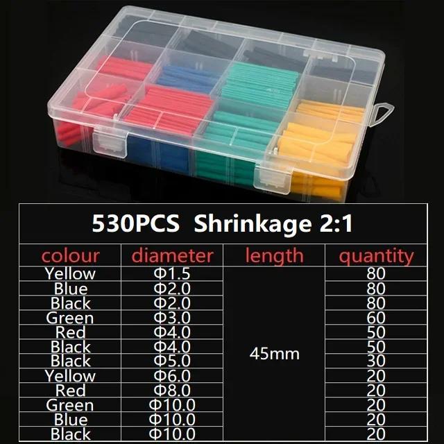 150-560pcs Heat Shrinkable Tube Connection Wire Cable Insulation Heat Shrinkable Combination Sleeving Electrical Cable Sleeving