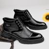 Fashion Luxury Brand Men Ankle Boots Genuine Leather Retro Lace Up Dress Boots Winter Platform Snow Boots Classic Business Walking Shoes