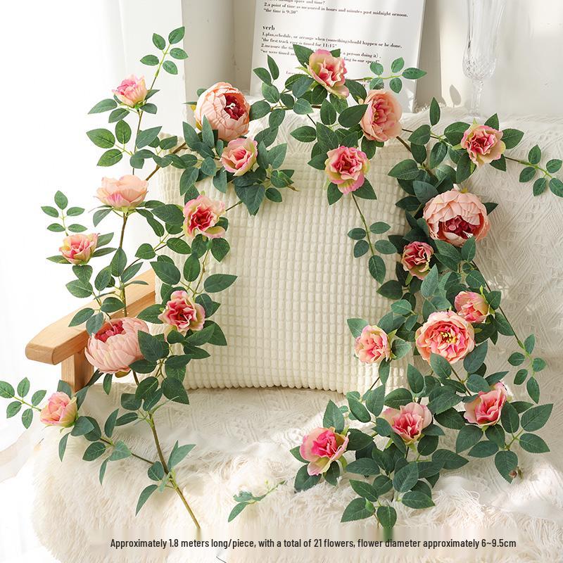 Artificial Rose Vine Hanging Basket and Arch Decoration
