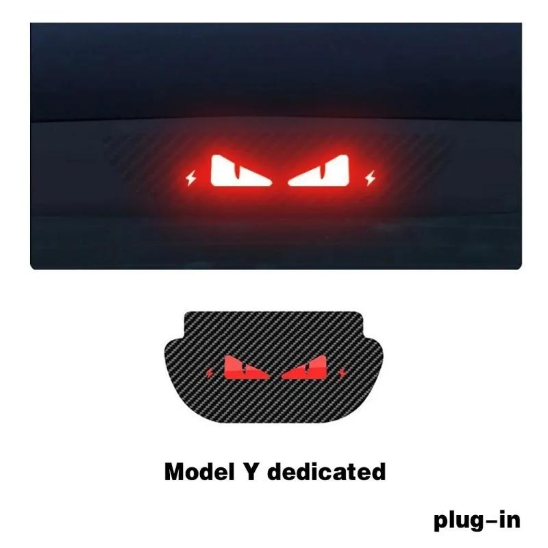 1PC Car Stickers Top Tail Light Emblem For Tesla Y Stickers Auto Mounted Brake Light Projection Board Decal for Tesla Model 3