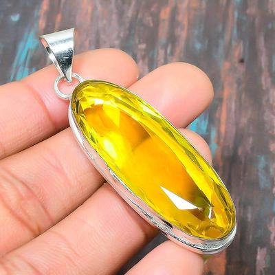 Citrine Gemstone 925 Sterling Silver ručně vyráběné nádherné šperky přívěsek