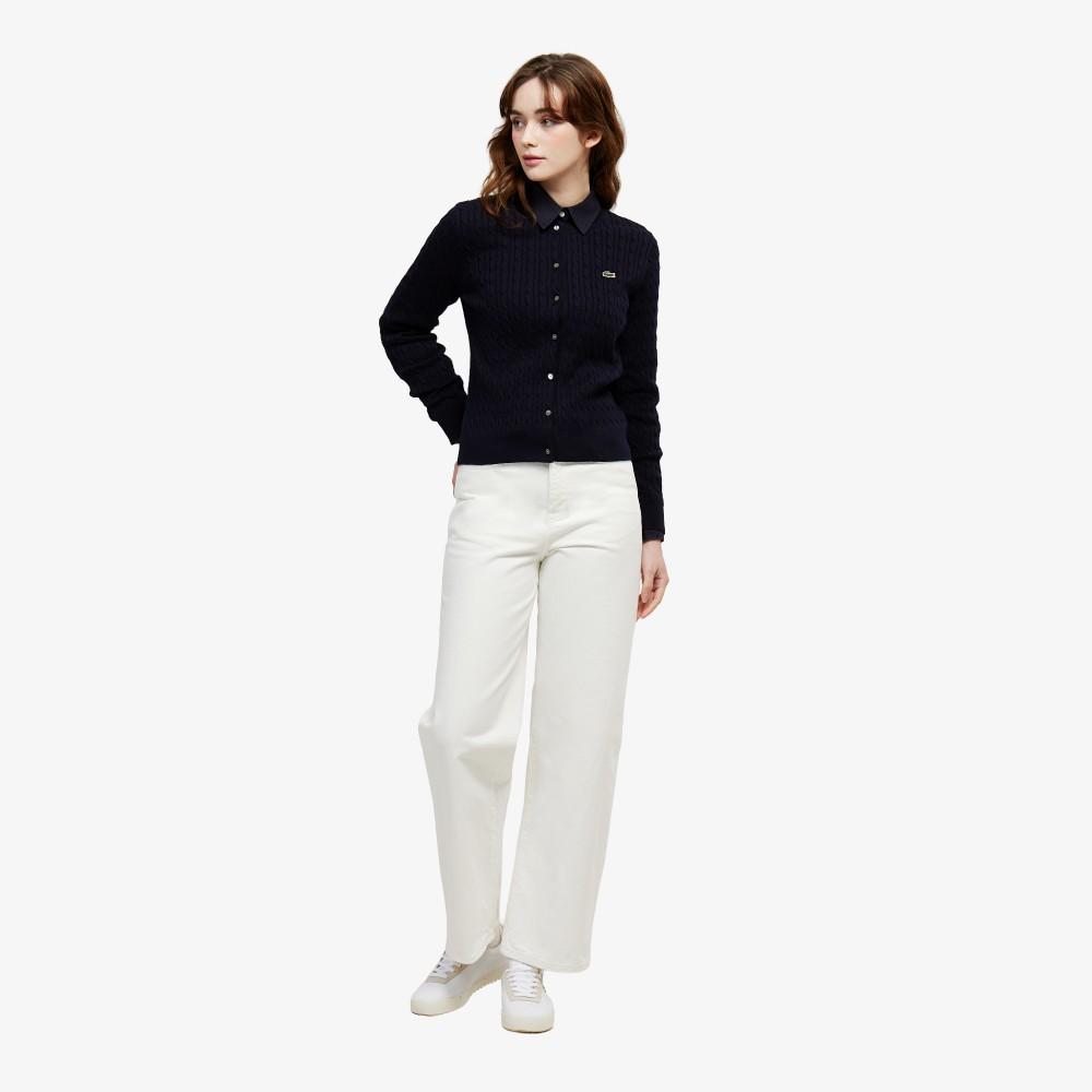 [lacoste] Women's Cable Long Sleeve Cardigan AF218E-56GHDE