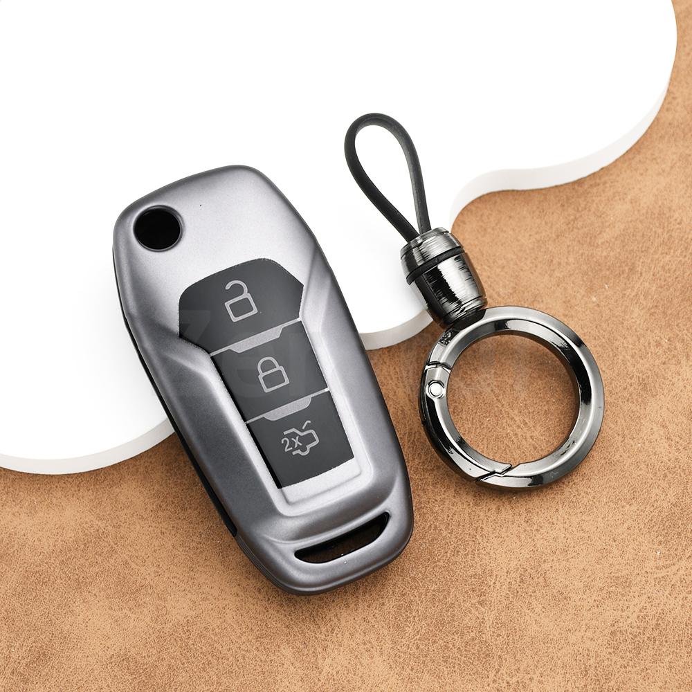 TPU Schale Schlüsseloser Schlüsselanhänger Zubehör für Ford Ecosport Kuga Escort Fusion Fiesta Mondeo Everest Ranger F150 Auto Klappschlüssel Hülle Abdeckung