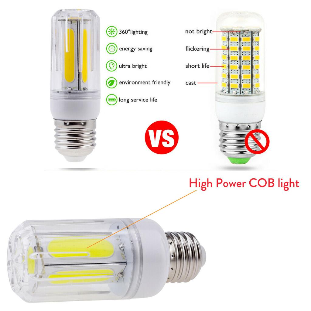 5Pcs LED COB Corn Light Bulbs E27 E26 E14 E12 B22 Lamps 220V 110V 12W 16W Bright White Ampoule Bombilla for Home House Bedroom