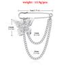 Korean Ins Tide Harajuku Male Personality Butterfly Chain Brooch Fashion Metal Pin Suit Decorative Jewelry