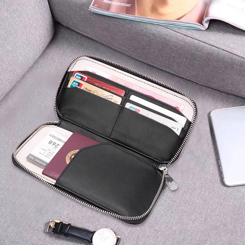 Tragbare Business-Geldbörse mit mehreren Fächern RFID Reisepass-Kartenaufbewahrungstasche Organizer für Reisegebrauch